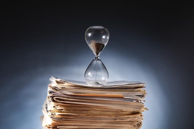 An hourglass with sand falling, symbolizing the passage of time and the urgency of legal changes, with a legal document in the background.