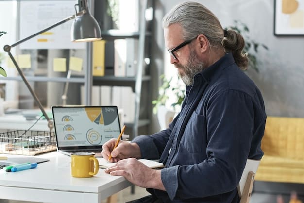 A small business owner working on a laptop, surrounded by modern office equipment and digital analytics graphs, symbolizing digital adoption and growth programs.