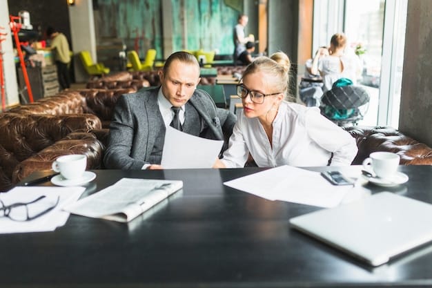 A lawyer and client discussing documents across a desk with a serious expression, representing legal consultation and the detailed nature of bankruptcy proceedings.